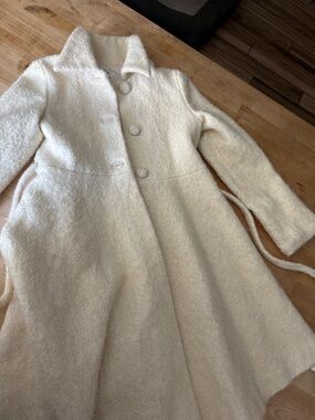 Helena Cream Textured Belted Trench Coat